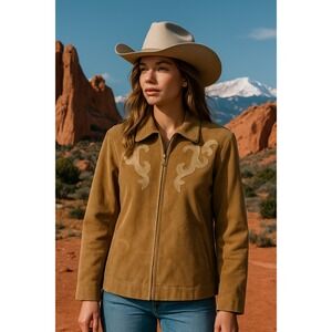 Vintage Pamela‎ McCoy Leather Western Jacket Zip up Large